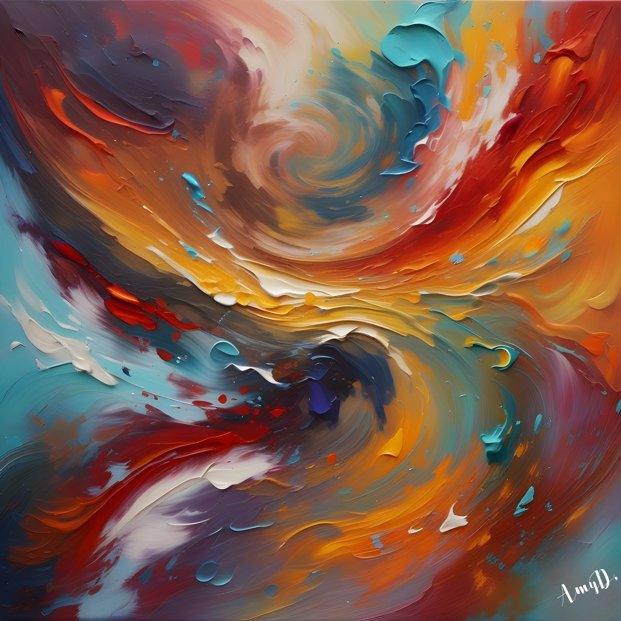 Amy Diab - The Phoenix (2024) Abstract Hand-Signed - 17" x 22" Fine Art Print