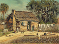 {{ product_title }} Fine Art Print | {{ product_vendor }} Jakero77 William Aiken Walker - Log Clay Cabin Moss-Covered Oak Tree Palmetto (1880s) Fine Art Print Art Print  Jakero77