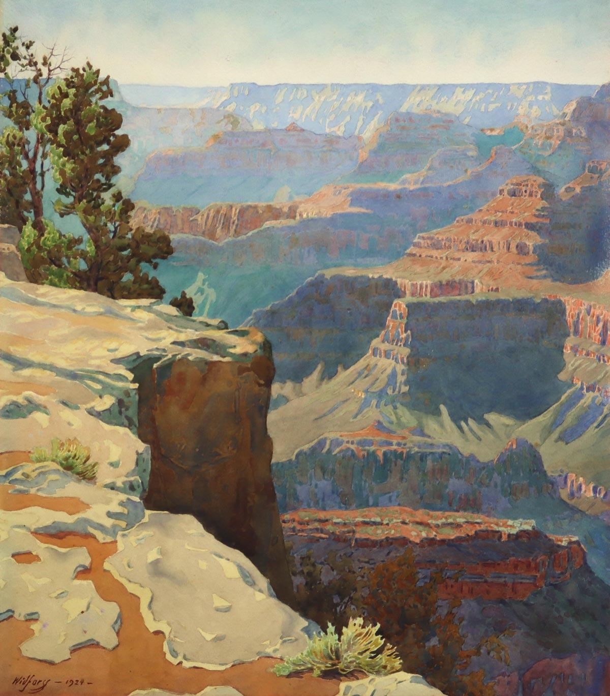 {{ product_title }} Fine Art Print | {{ product_vendor }} Jakero77 Gunnar Widforss - Arizona Nevada Grand Canyon View (1924) Fine Art Print Art Print  Jakero77