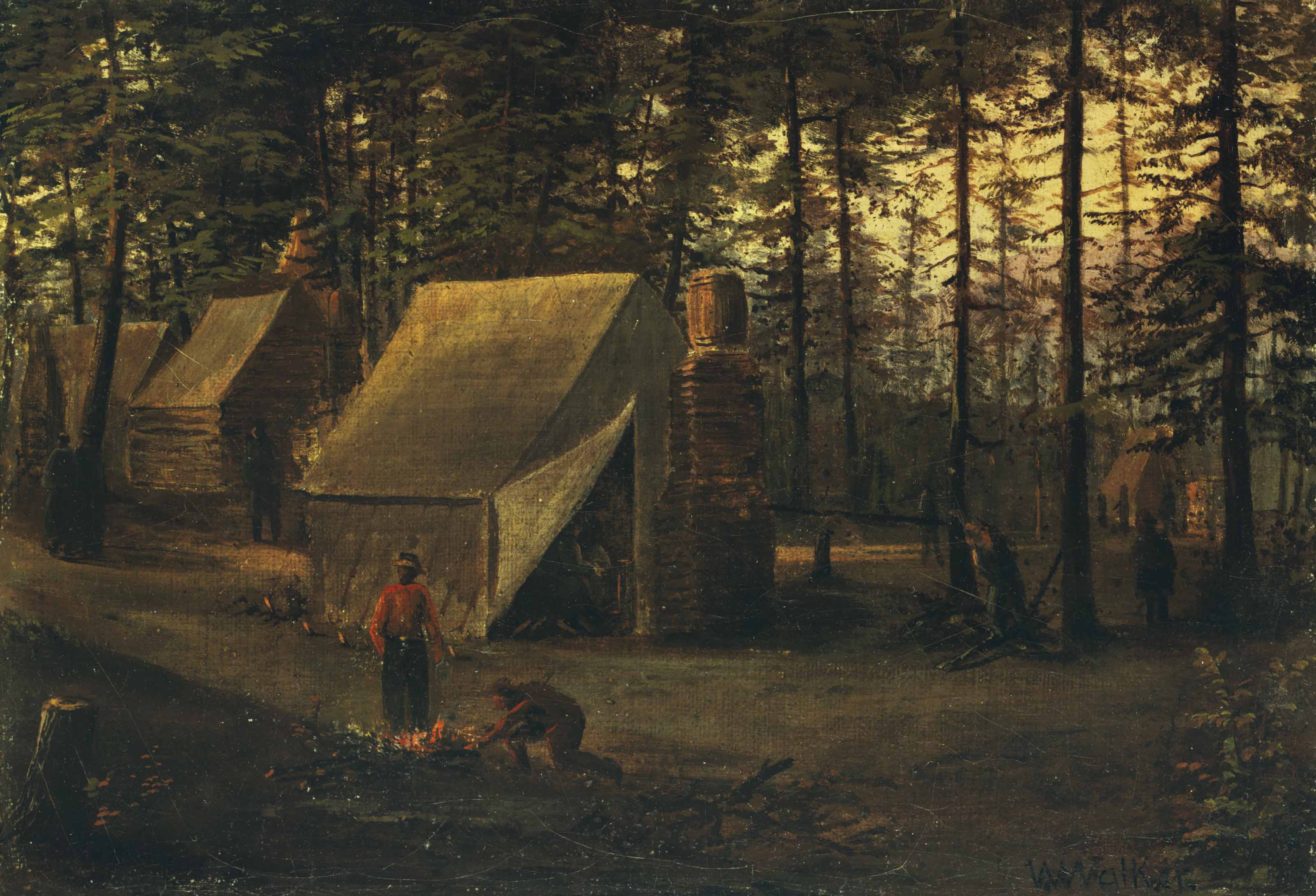{{ product_title }} Fine Art Print | {{ product_vendor }} Jakero77 William Aiken Walker - Confederate Camp Seven Pines Fair Oaks Virginia (1862) Fine Art Print Art Print  Jakero77