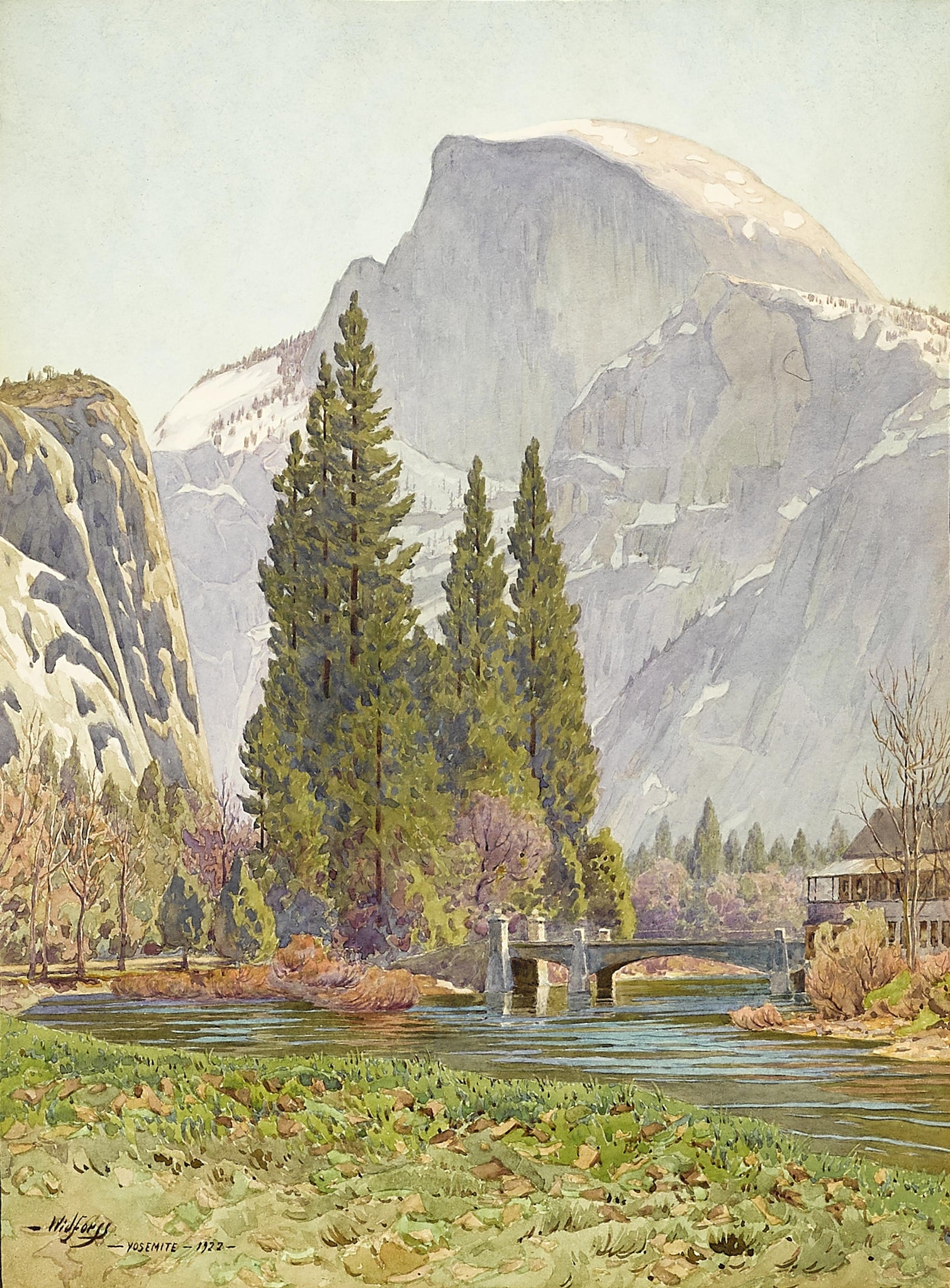 Gunnar Widforss - Early Morning Yosemite Park (1922) - 17" x 22" Fine Art Print