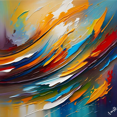 Amy Diab - Trapped (2024) Colorful Abstract Signed - 17" x 22" Fine Art Print