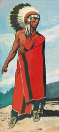 {{ product_title }} Fine Art Print | {{ product_vendor }} Jakero77 Maynard Dixon - Plains Indian in War Bonnet (1936) Fine Art Print Art Print  Jakero77