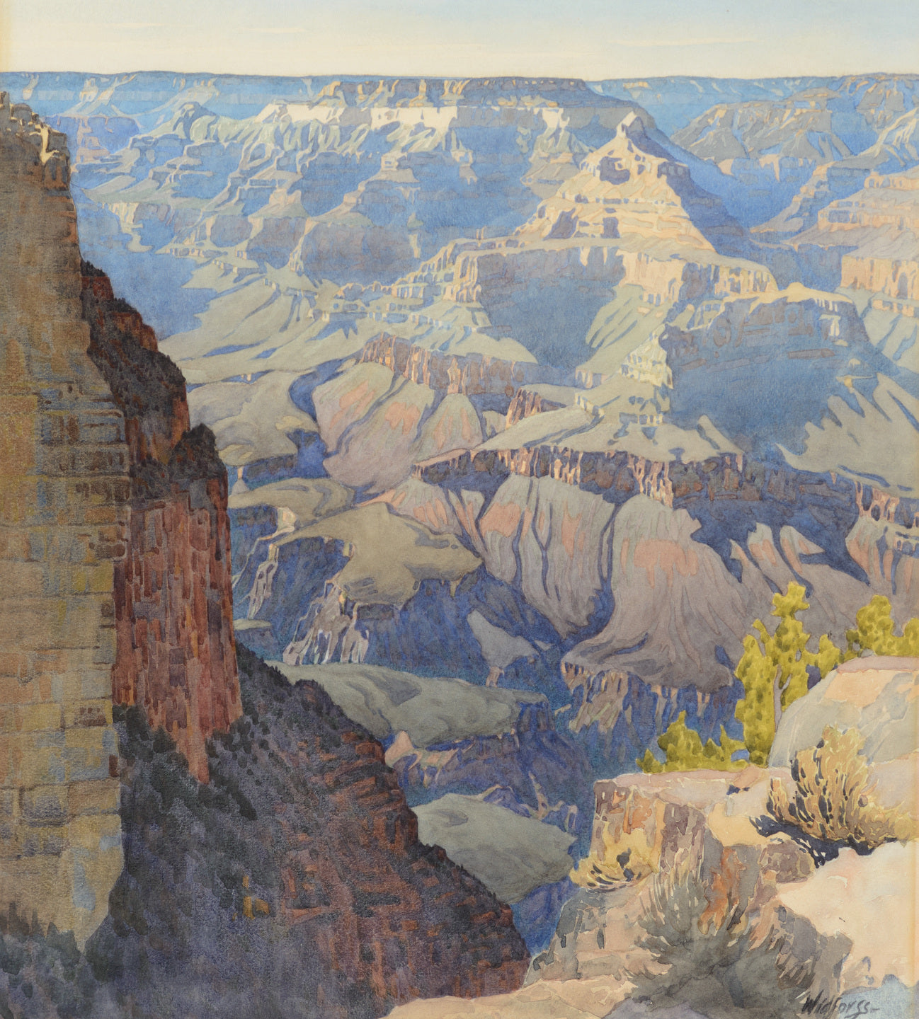 Gunnar Widforss - View Down Into the Grand Canyon (1915) - 17" x 22" Art Print