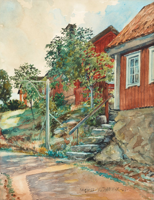 {{ product_title }} Fine Art Print | {{ product_vendor }} Jakero77 Gunnar Widforss - House in Osthammar Sweden (1908) Fine Art Print Art Print  Jakero77