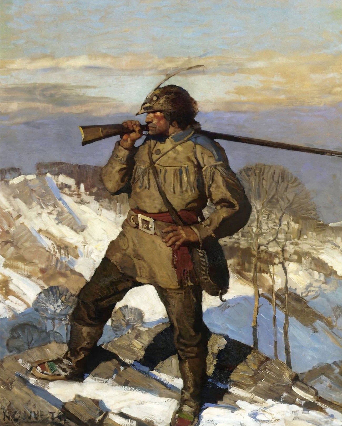 {{ product_title }} Fine Art Print | {{ product_vendor }} Jakero77 Newell Convers Wyeth - The Frontiersman (1908) Fine Art Print Art Print  Jakero77