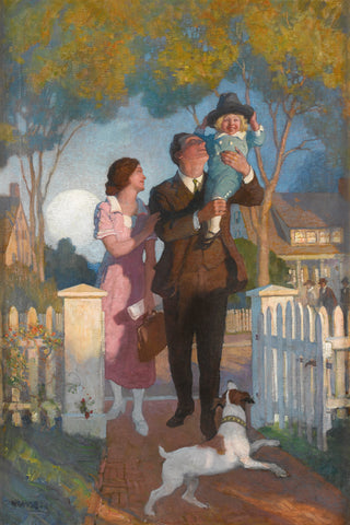 Newell Convers Wyeth - After the Day's Work Arriving Home (1925) - 17" x 22" Fine Art Print