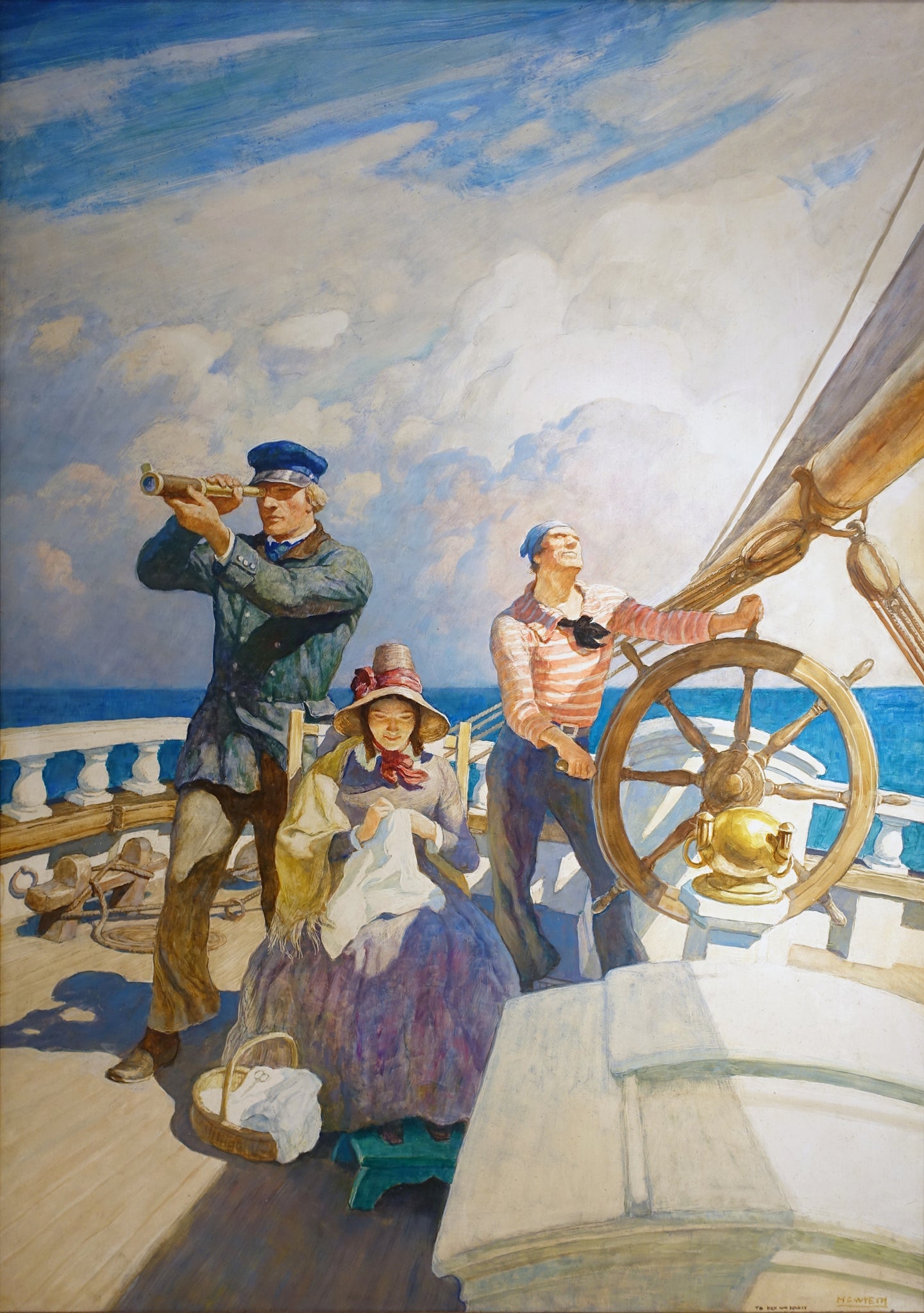 Newell Convers Wyeth - They Took Their Wives with Them on Cruises (1938) - 17"x22" Fine Art Print