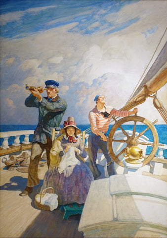 Newell Convers Wyeth - They Took Their Wives with Them on Cruises (1938) - 17"x22" Fine Art Print