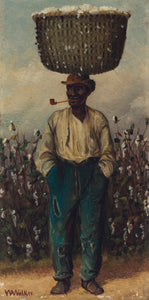 William Aiken Walker - Man Smoking Pipe with Basket on His Head (1912) - 17"x22" Fine Art Print