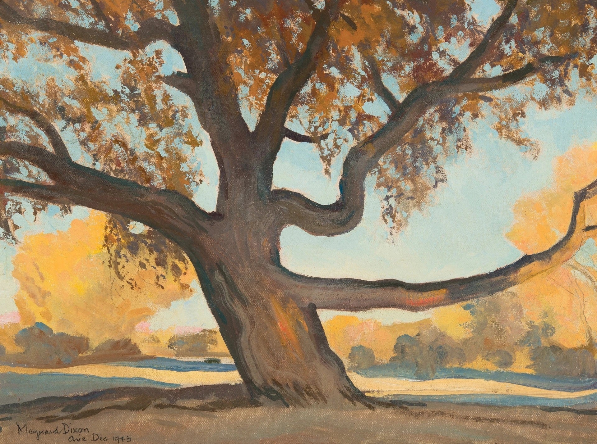 {{ product_title }} Fine Art Print | {{ product_vendor }} Jakero77 Maynard Dixon - Old Tree Arizona Landscape (1943) Fine Art Print Art Print  Jakero77