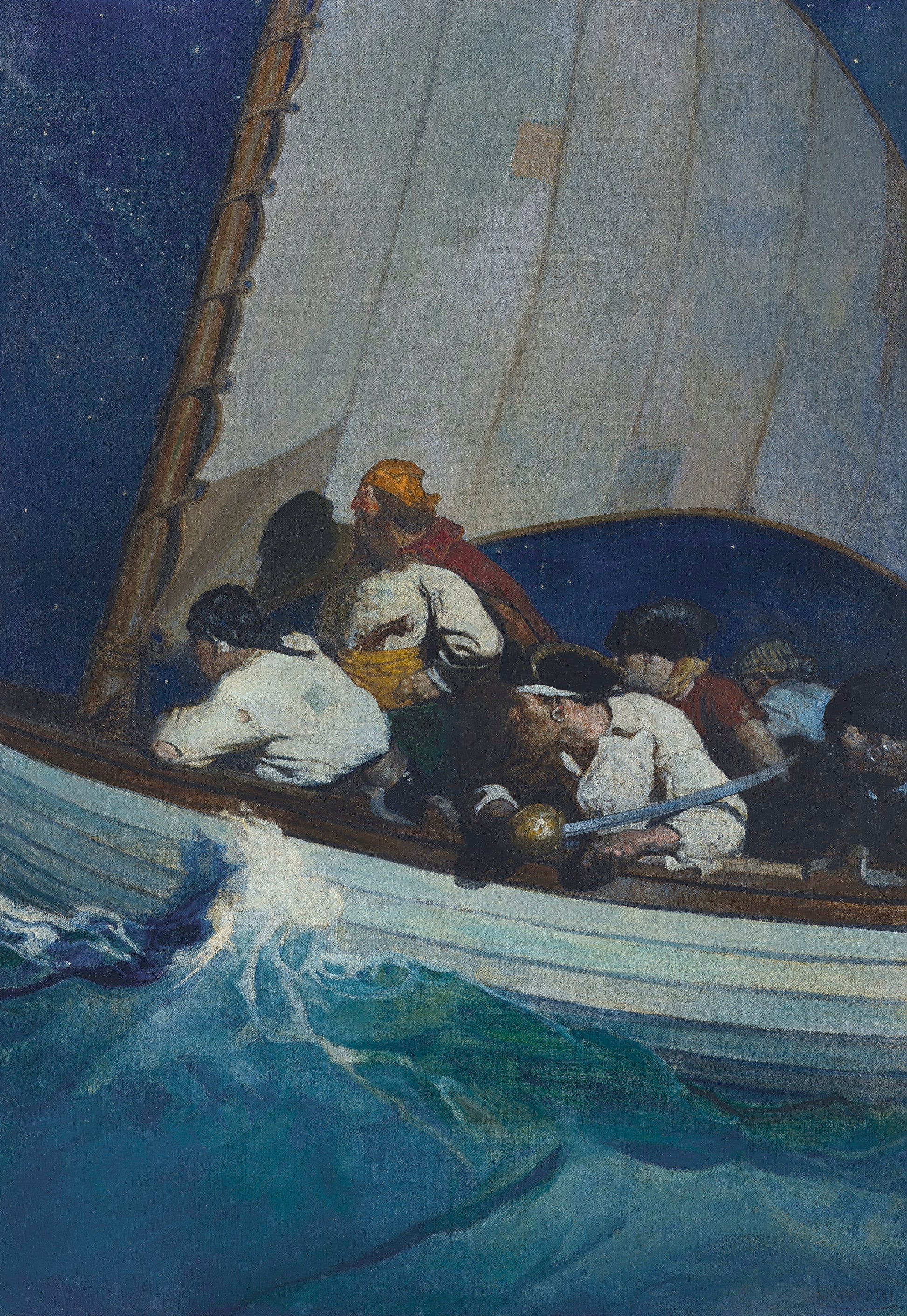 {{ product_title }} Fine Art Print | {{ product_vendor }} Jakero77 Newell Convers Wyeth - Treasure Island Blackbeard Pirate (1917) Fine Art Print Art Print  Jakero77