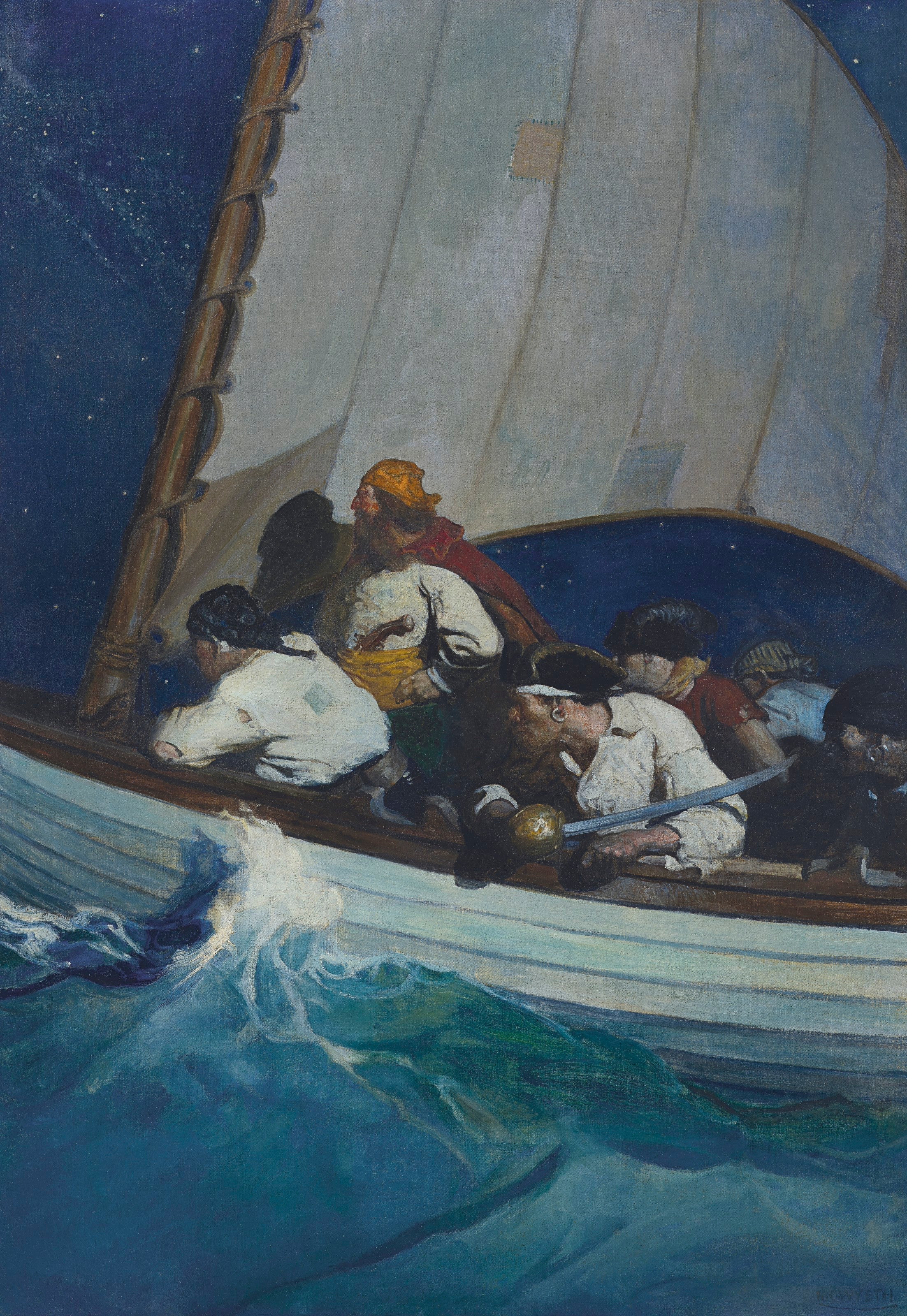 {{ product_title }} Fine Art Print | {{ product_vendor }} Jakero77 Newell Convers Wyeth - Treasure Island Blackbeard Pirate (1917) Fine Art Print Art Print  Jakero77