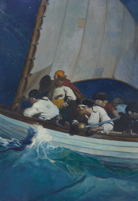 {{ product_title }} Fine Art Print | {{ product_vendor }} Jakero77 Newell Convers Wyeth - Treasure Island Blackbeard Pirate (1917) Fine Art Print Art Print  Jakero77