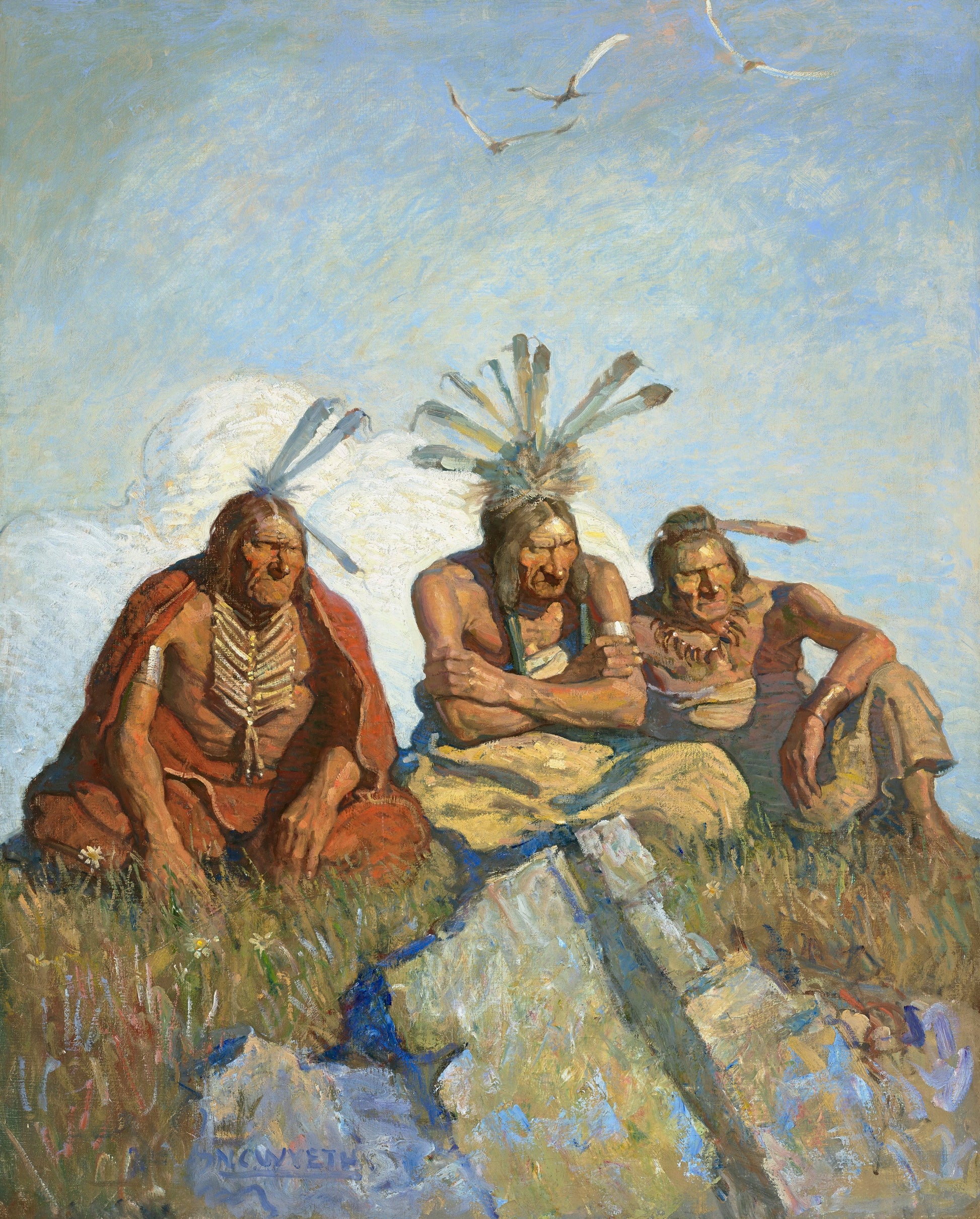 {{ product_title }} Fine Art Print | {{ product_vendor }} Jakero77 Newell Convers Wyeth - Guardians Black Jewel Eyes (1911) Fine Art Print Art Print  Jakero77