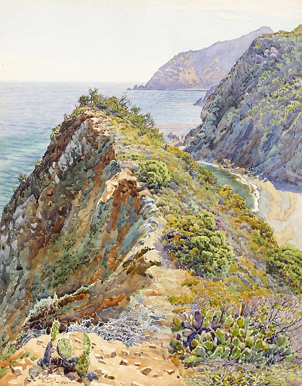 {{ product_title }} Fine Art Print | {{ product_vendor }} Jakero77 Gunnar Widforss - California Coast Shoreline (1920s) Fine Art Print Art Print  Jakero77