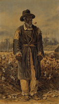 {{ product_title }} Fine Art Print | {{ product_vendor }} Jakero77 William Aiken Walker - Man Smoking Pipe in Cotton Field (1888) Fine Art Print Art Print  Jakero77