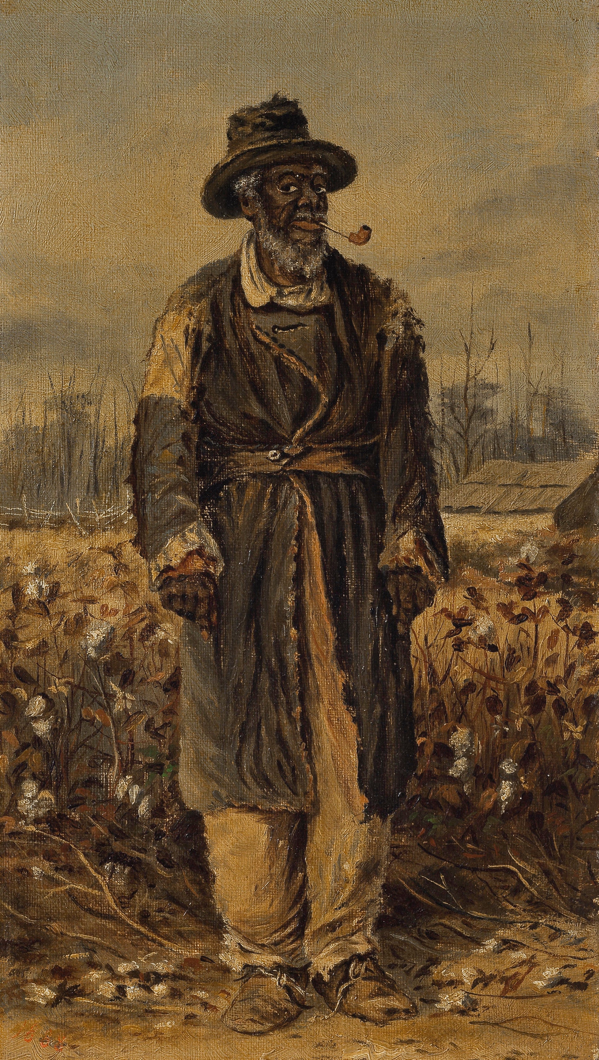 {{ product_title }} Fine Art Print | {{ product_vendor }} Jakero77 William Aiken Walker - Man Smoking Pipe in Cotton Field (1888) Fine Art Print Art Print  Jakero77