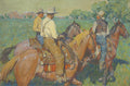 {{ product_title }} Fine Art Print | {{ product_vendor }} Jakero77 Maynard Dixon - Home Pastures Three Cowboys (1915) Arizona Fine Art Print Art Print  Jakero77