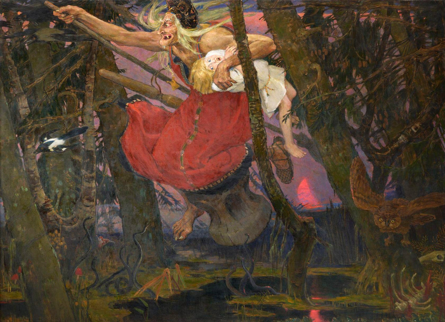 {{ product_title }} Fine Art Print | {{ product_vendor }} Jakero77 Viktor Vasnetsov - Baba Yaga (1917) Slavic Folklore Fine Art Print Art Print  Jakero77