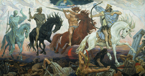 Viktor Vasnetsov - The Four Horsemen of the Apocalypse (1887) - 17"x22" Art Print