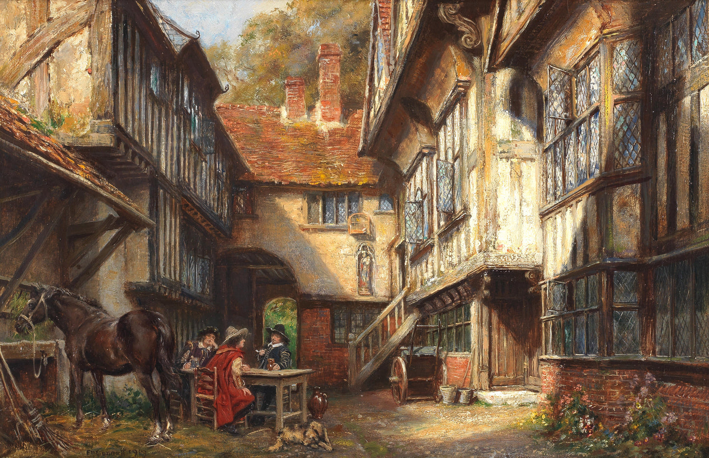 {{ product_title }} Fine Art Print | {{ product_vendor }} Jakero77 Frank Moss Bennett - The Mermaid Inn, Rye (1919) Fine Art Print Art Print  Jakero77