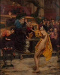 {{ product_title }} Fine Art Print | {{ product_vendor }} Jakero77 Frank Moss Bennett - The Athenian Messenger Pheidippides Delivers News of the Victory at Marathon Fine Art Print Art Print  Jakero77