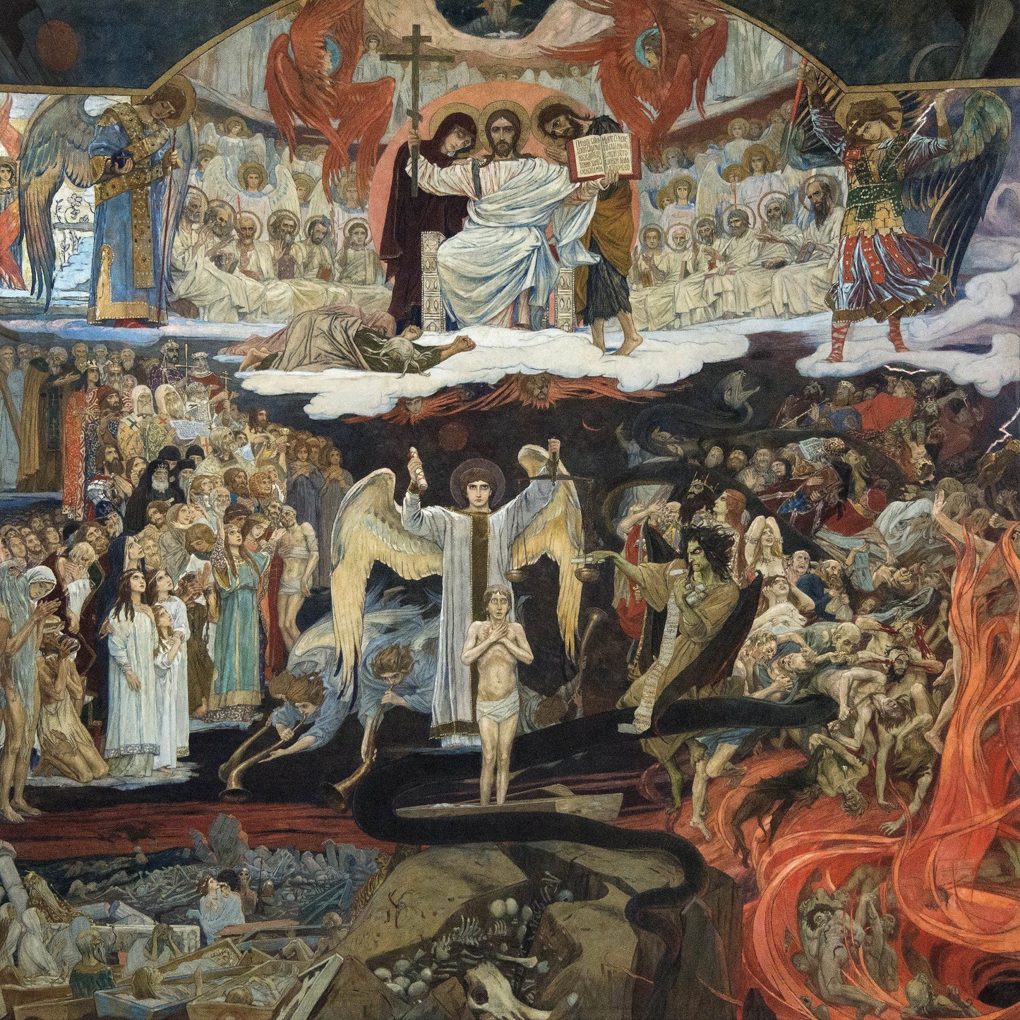 {{ product_title }} Fine Art Print | {{ product_vendor }} Jakero77 Viktor Vasnetsov - Last Judgment (1904) Crucifix Angel Fine Art Print Art Print  Jakero77