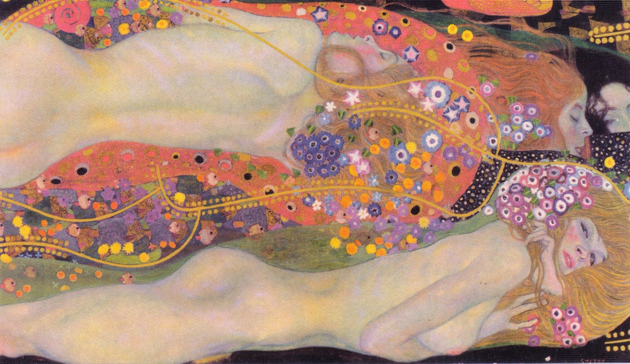 Gustav Klimt - Wasserschlangen II (1907) Water Serpents - 17"x22" Fine Art Print