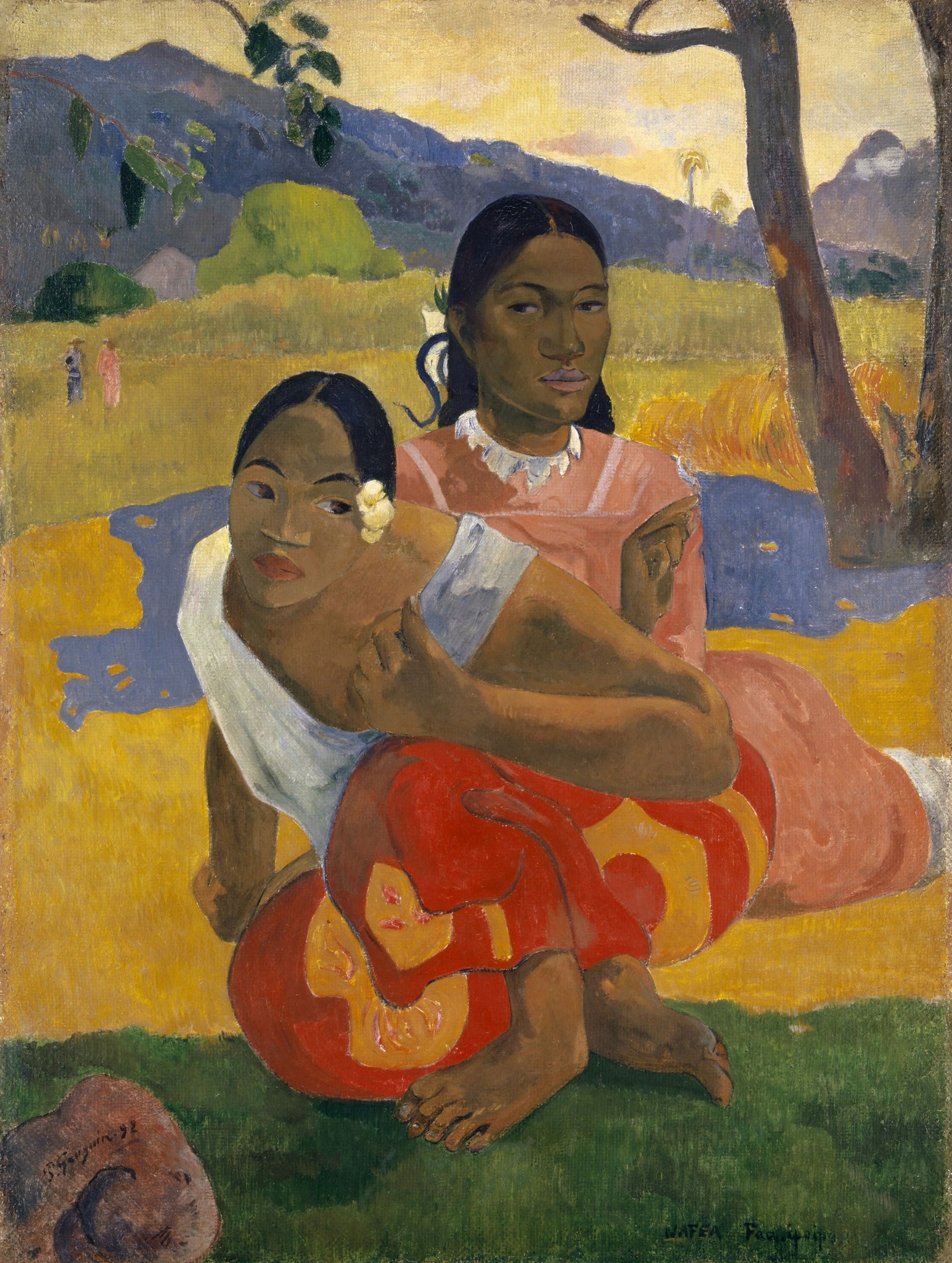 Paul Gauguin - When Will You Marry? (1892) Tahitian - 17" x 22" Fine Art Print