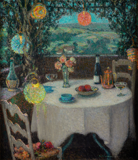 {{ product_title }} Fine Art Print | {{ product_vendor }} Jakero77 Henri Le Sidaner - La Table Sous La Tonnelle (1932) Fine Art Print Art Print  Jakero77