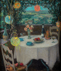 Henri Le Sidaner - La Table Sous La Tonnelle (1932) - 17" x 22" Fine Art Print