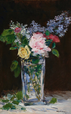 Edouard Manet - Vase de Fleurs, Roses et Lilas (1882) - 17" x 22" Fine Art Print