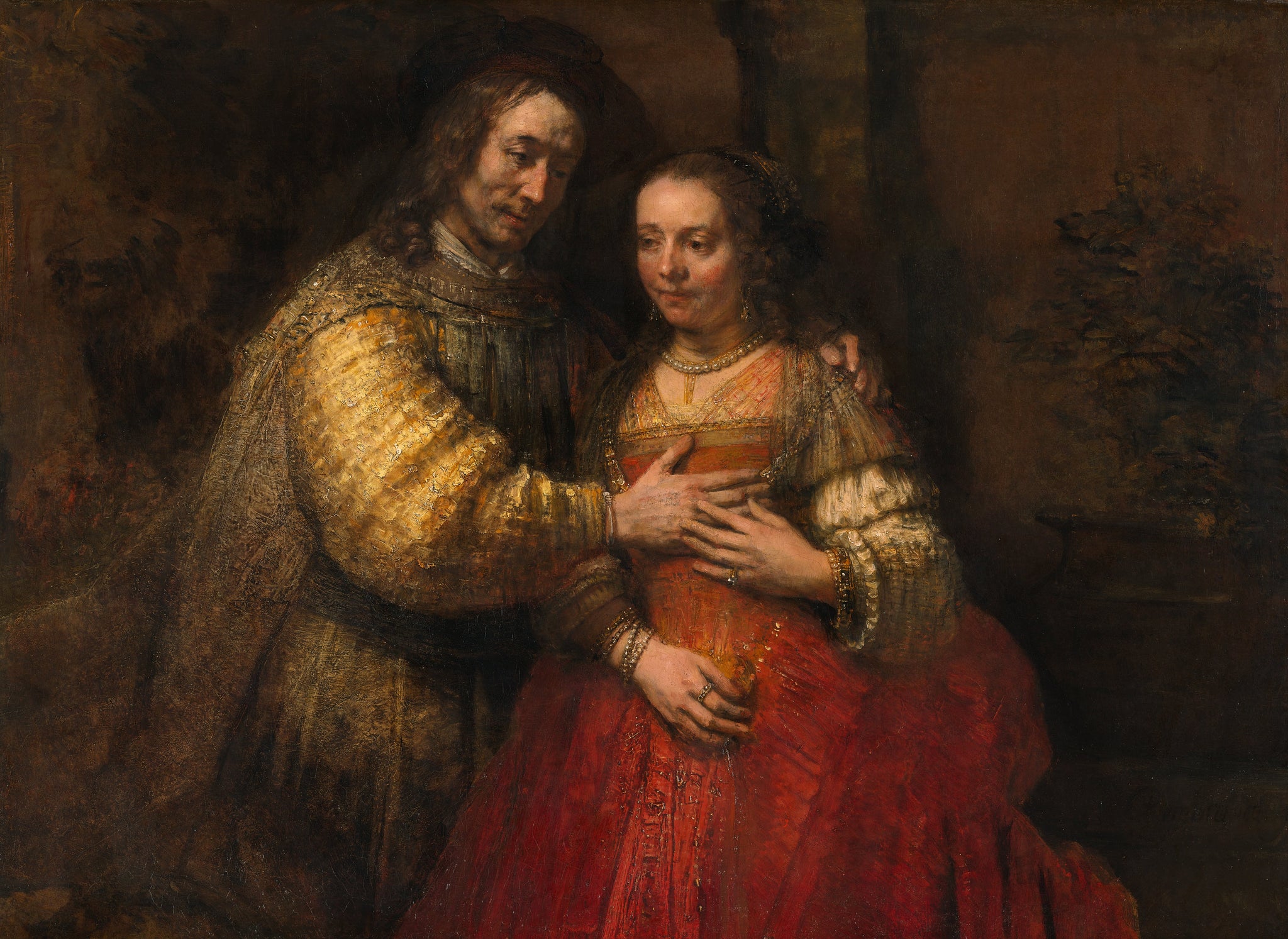 Rembrandt van Rijn - The Jewish Bride, Isaac & Rebecca (1665-69) - 17"x22" Print