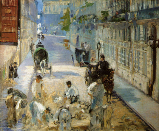 {{ product_title }} Fine Art Print | {{ product_vendor }} Jakero77 Edouard Manet - La Rue Mosnier aux Paveurs (1878) Fine Art Print Art Print  Jakero77