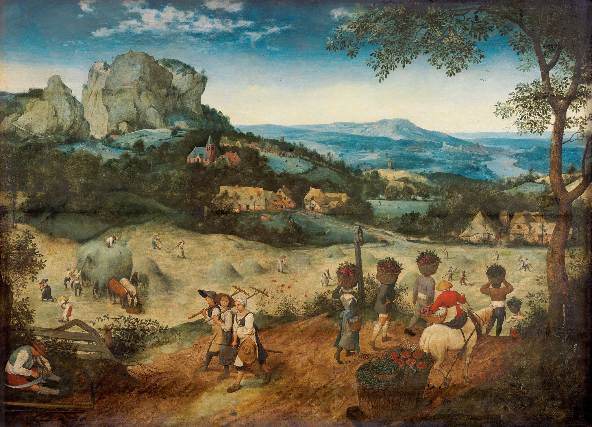 Pieter Bruegel the Elder - The Hay Harvest, Haymaking (1565) - 17"x22" Art Print