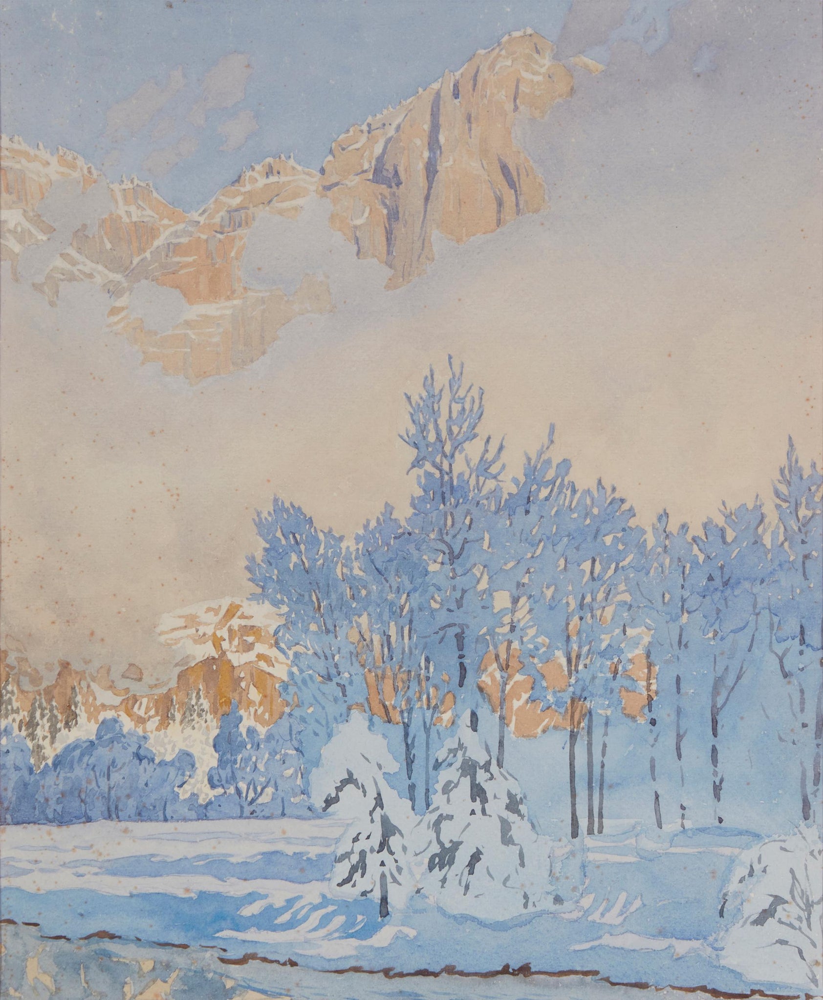 Gunnar Widforss - Yosemite in Winter (1923) Hoar Frost - 17" x 22" Fine Art Print