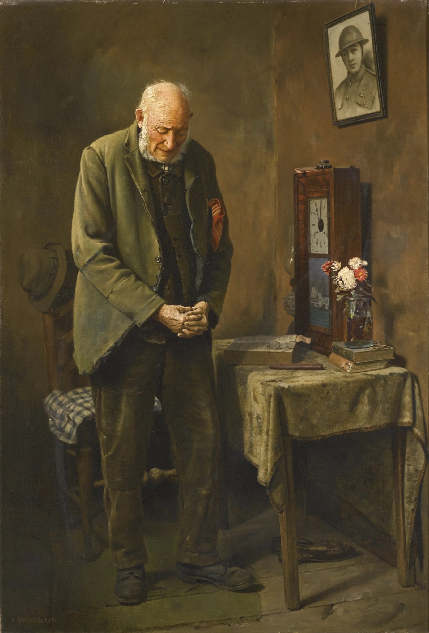 Charles Spencelayh - Two Minutes' Silence (1928) - 17" x 22" Fine Art Print