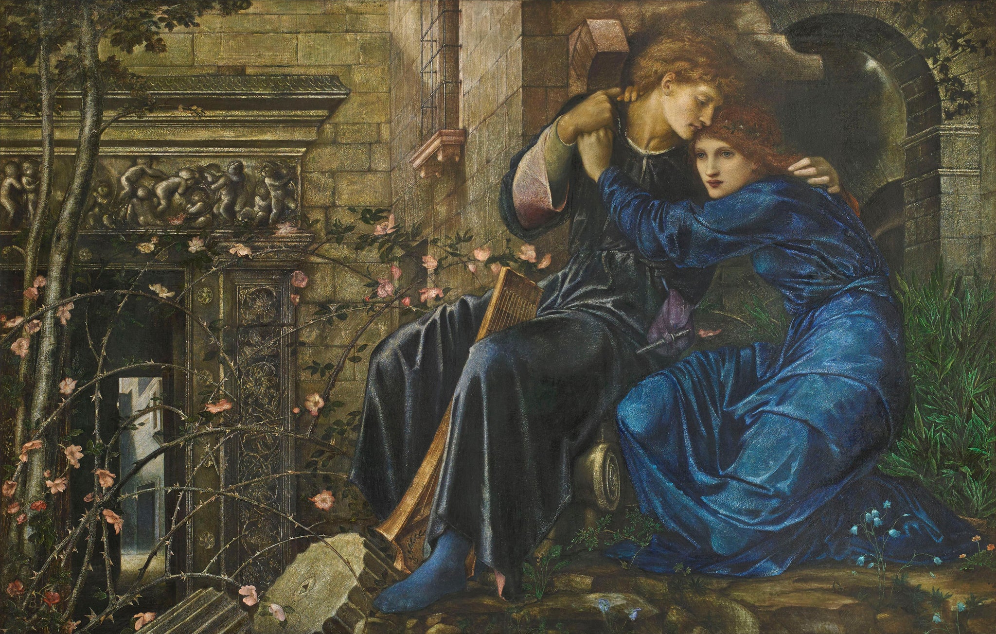 Edward Burne Jones - Love Among the Ruins (1894) - 17" x 22" Fine Art Print