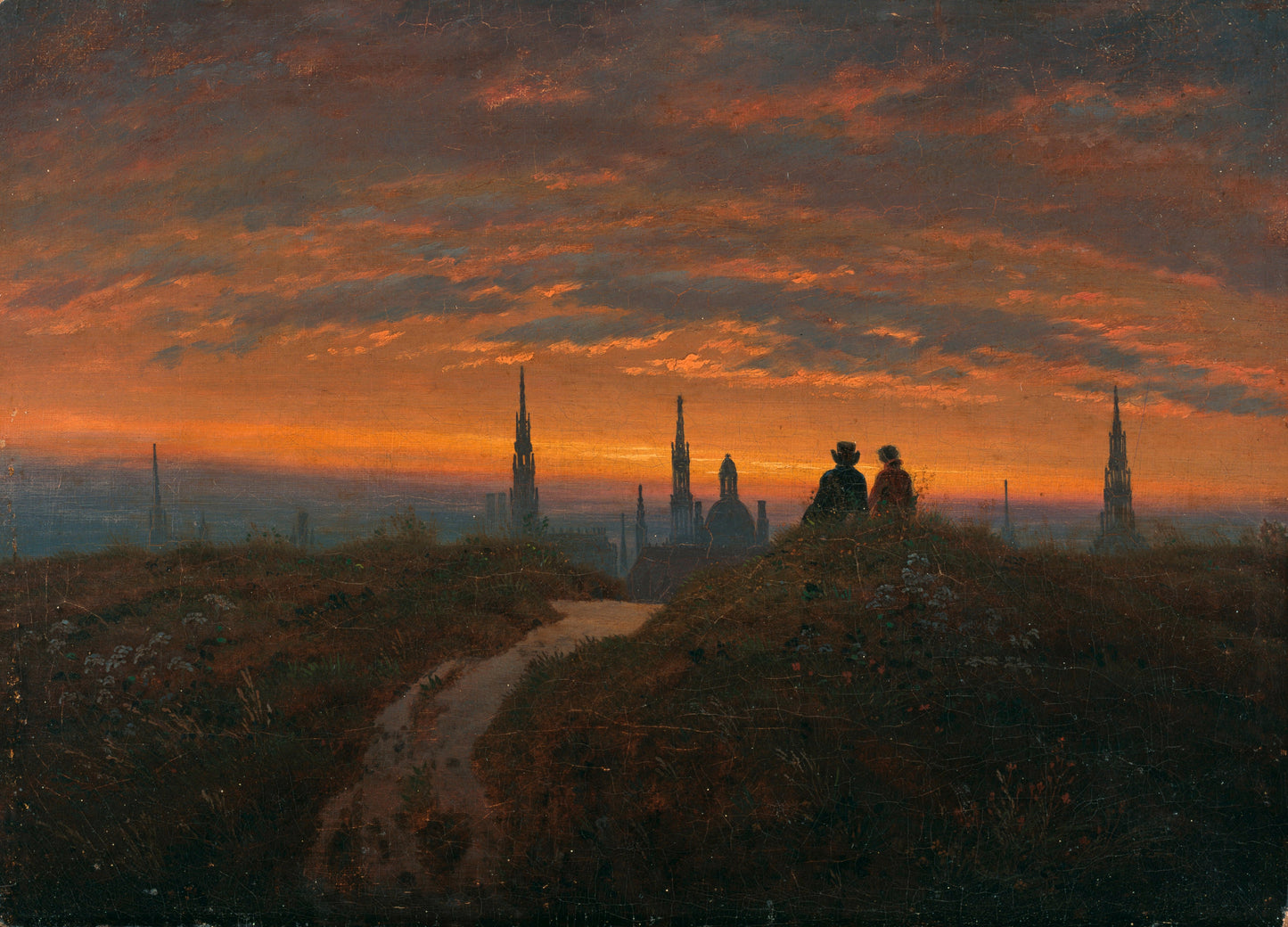 {{ product_title }} Fine Art Print | {{ product_vendor }} Jakero77 Carl Gustav Carus - View of Dresden at Sunset (1822) Fine Art Print Art Print  Jakero77