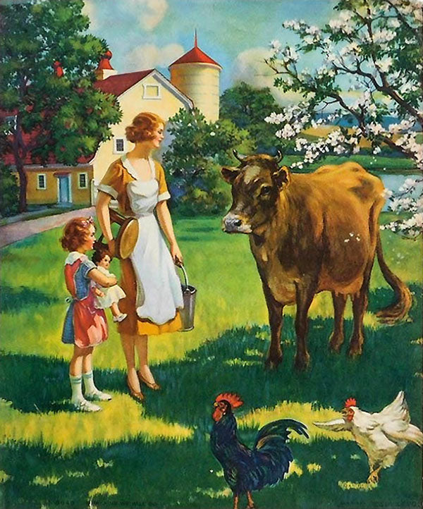 Edward Mason Eggleston - A Milking We Will Go (1933) - 17" x 22" Fine Art Print