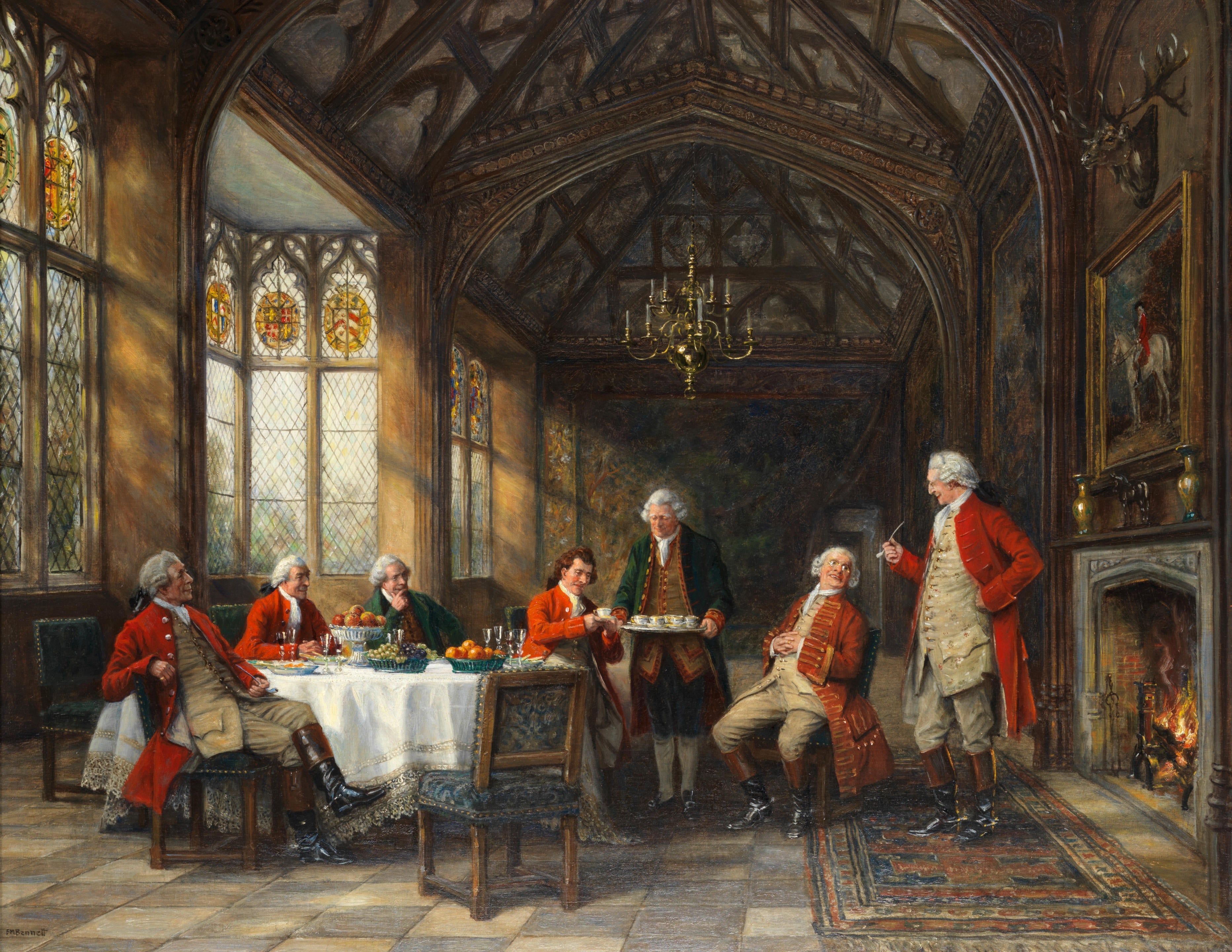 {{ product_title }} Fine Art Print | {{ product_vendor }} Jakero77 Frank Moss Bennett - A Hearty Lunch (1900s) Fine Art Print Art Print  Jakero77