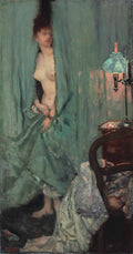 {{ product_title }} Fine Art Print | {{ product_vendor }} Jakero77 Henri Gervex - Visite imprévue (1878) Shy Nude Boudoir Fine Art Print Art Print  Jakero77