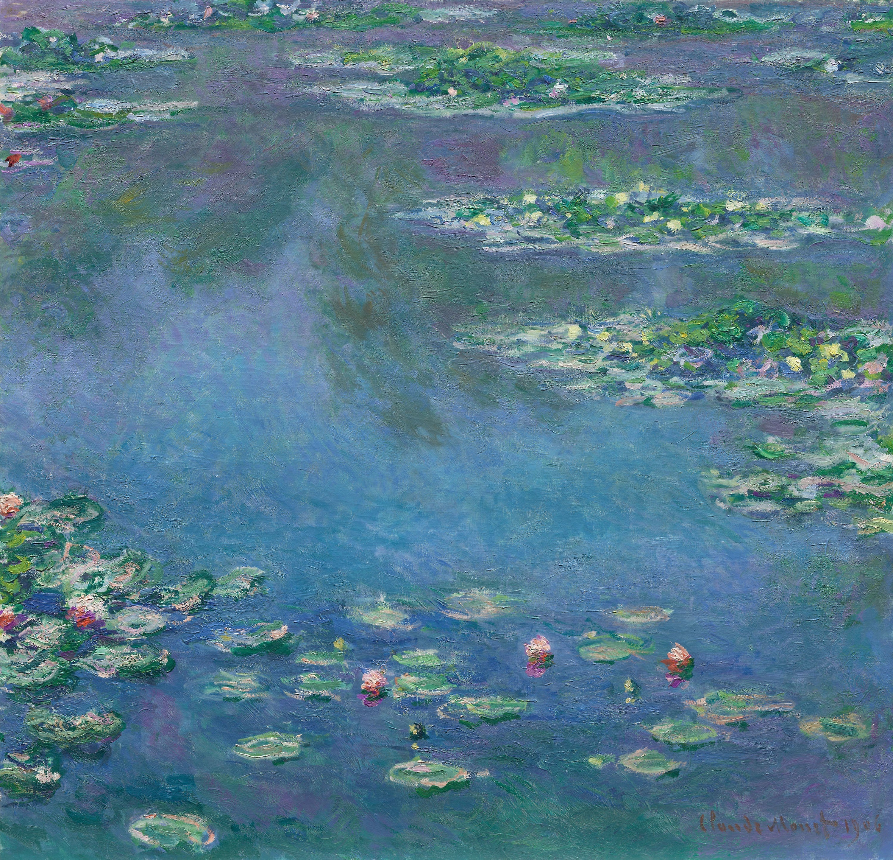{{ product_title }} Fine Art Print | {{ product_vendor }} Jakero77 Claude Monet - Water Lilies (1906) Flowers in Pond Art Print  Jakero77