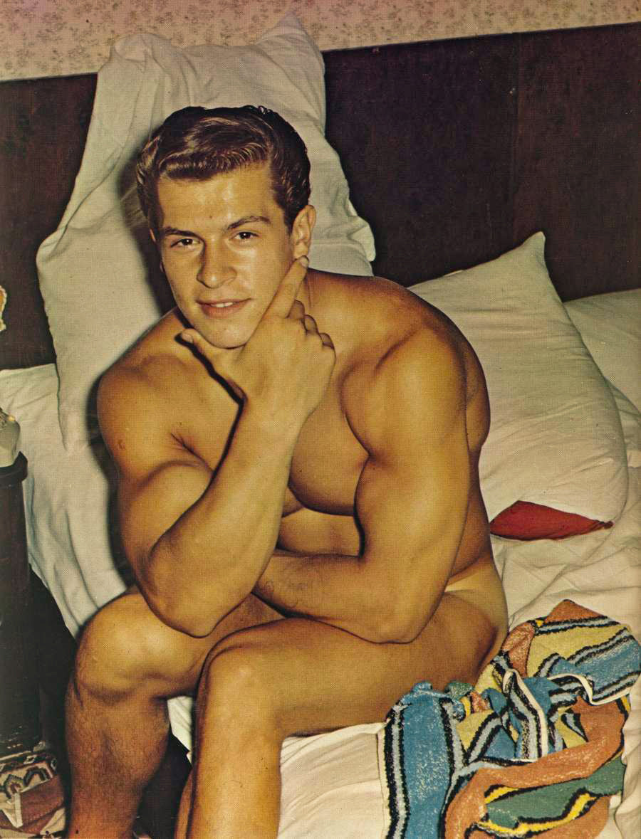 {{ product_title }} Fine Art Print | {{ product_vendor }} Jakero77 Bruce Bellas of LA - Helmut Reidmeir Nude Bed Beefcake Gay Interest Homoerotic Bodybuilder Mr. Germany Muscle(1965) Art Print  Jakero77