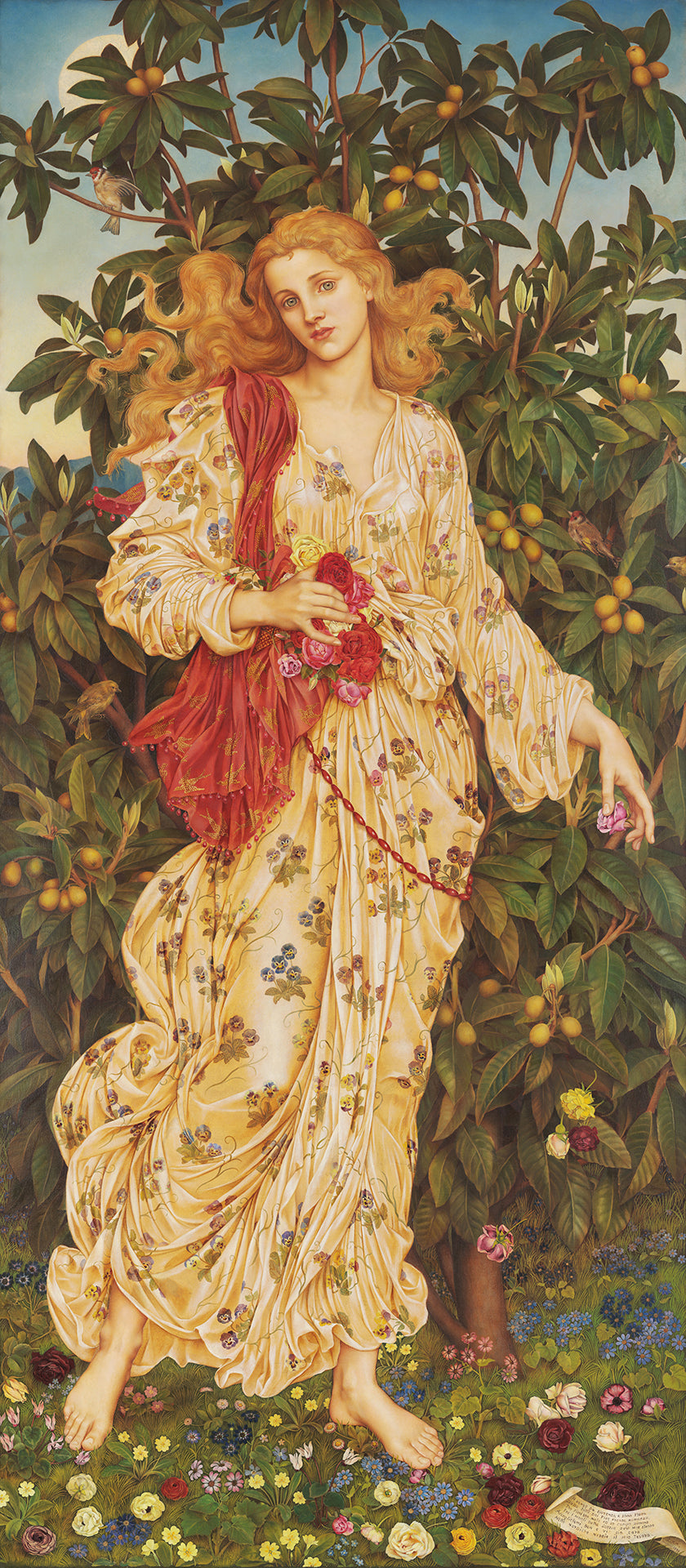 Evelyn De Morgan - Flora (1894) - 17" x 22" Fine Art Print