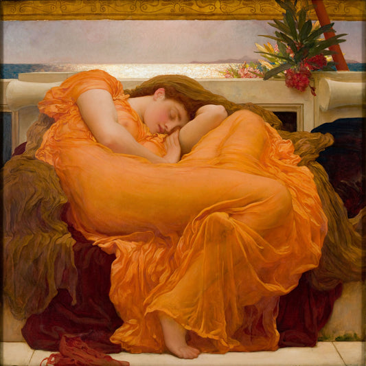 {{ product_title }} Fine Art Print | {{ product_vendor }} Jakero77 Frederic Lord Leighton - Flaming June (1895) Fine Art Print Art Print  Jakero77