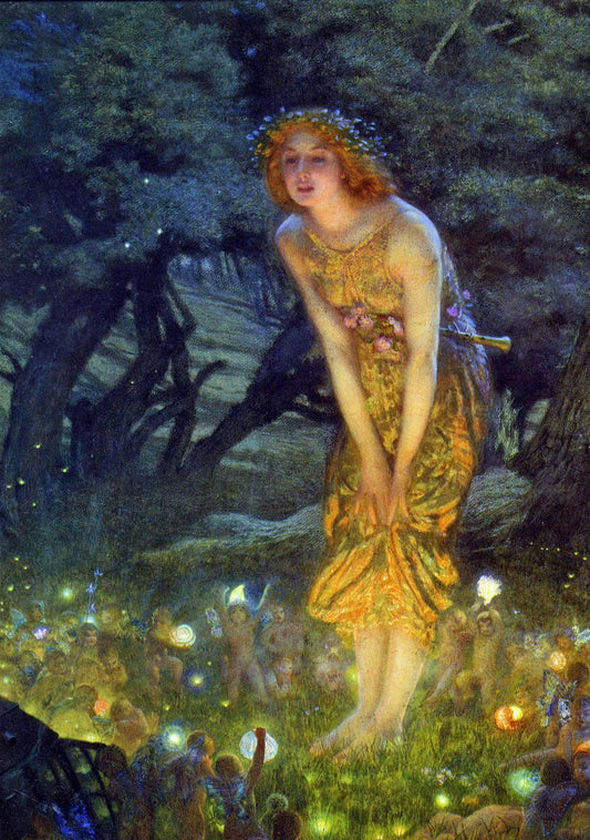 {{ product_title }} Fine Art Print | {{ product_vendor }} Jakero77 Edward Robert Hughes - Midsummer Eve (1908) Fine Art Print Art Print  Jakero77