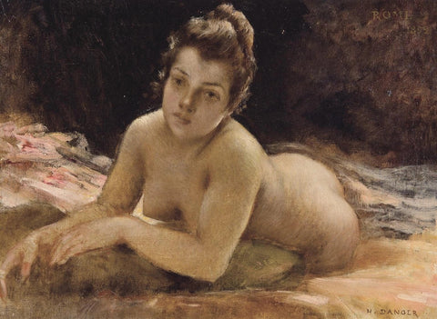 Henri-Camille Danger - Nu Couché (1892) Laying Nude - 17" x 22" Fine Art Print