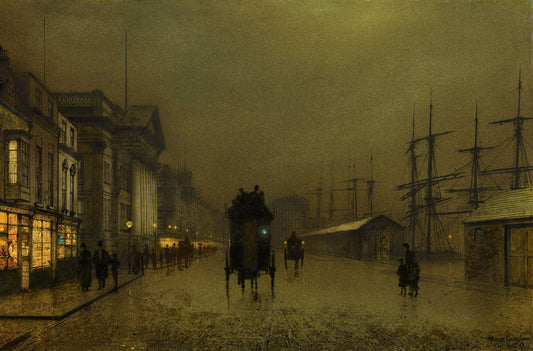 {{ product_title }} Fine Art Print | {{ product_vendor }} Jakero77 John Atkinson Grimshaw - The Docks at Liverpool (1870s) Fine Art Print Art Print  Jakero77